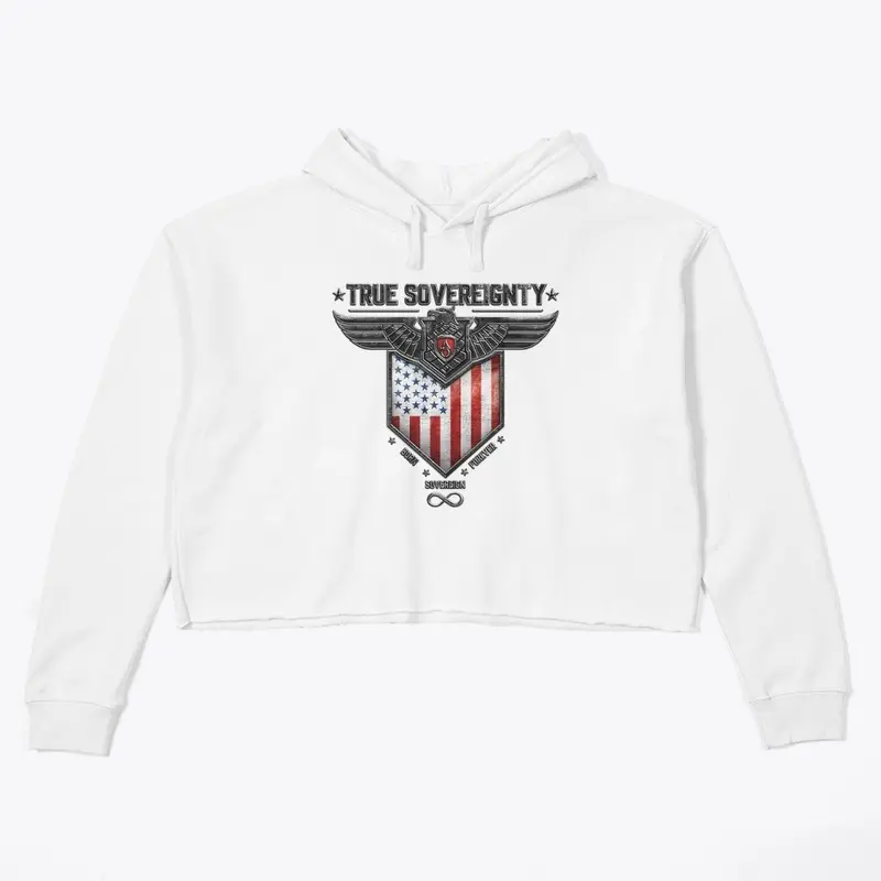 BORN SOVEREIGN BLK CROP HOODIE LADIES